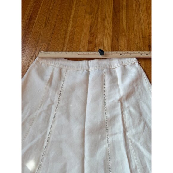 Jones Wear Womens White A-Line Skirt Size 14 Linen & Rayon - Picture 6 of 12